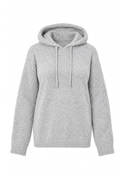 Trendyol Collection Gray Soft Textured Hooded Knitwear Sweater Twoaw27Kz00374