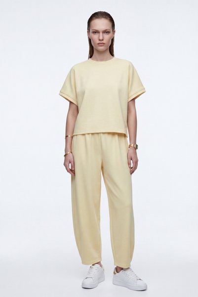 HAKKE Crew Neck Modal Shalwar Trousers Set