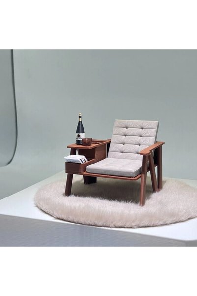 Choice1 With Rug 1/12 Miniature Lounge Chair Model Crafts 3D Printing Simulat...