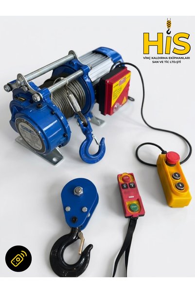 Shun ELEKTRİKLİ HALATLI PROFESYONEL UZAKTAN KUMANDA VİNÇ 750-1500KG 220 VOLT