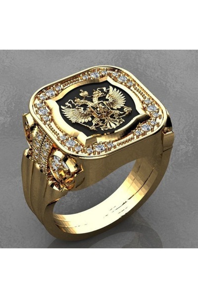 Choice 13 Gold New Simple Retro Fashion Men's Jewelry Luxury Zirconia Stamp R...