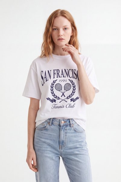 HAKKE Tennis Club Printed Oversize T-Shirt