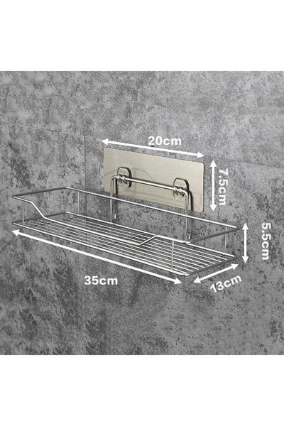 Choice L Stainless Steel Bathroom Storage Shelf Punch-Free Kitchen Bathroom T...