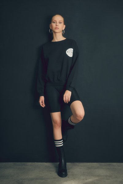Fulla Moda 3 Thread New York Printed Sweatshirt