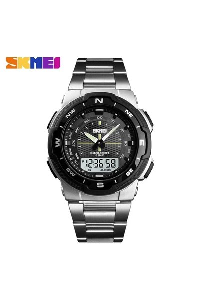 Skmei Silver 1370 Luxury Full Steel Business Waterproof Watch Relogio Masculi...