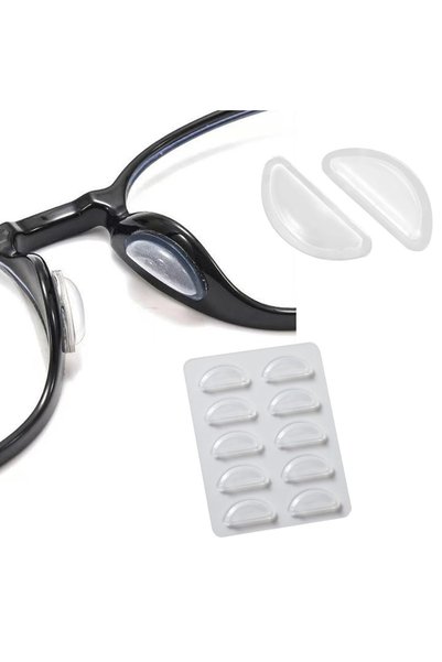 Choice1 White 5/10 Pairs Super Sticky Anti Slip Eyeglass Nose Pads Soft Silic...