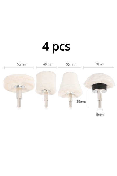 Choice 4pcs Wool Wheel 4pcs Car Polishing Cone Buffing Cloth Wheel Pad Wool W...