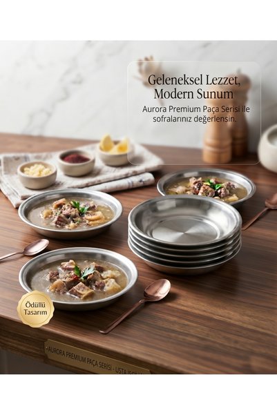 BİODATA Stainless Steel Footed Dinner Plate No 2 (17.5 cm): Standard Soup and...