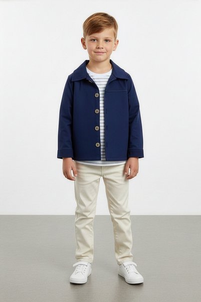 Fulla Moda 100% Cotton Striped Boys' 2-Piece Set