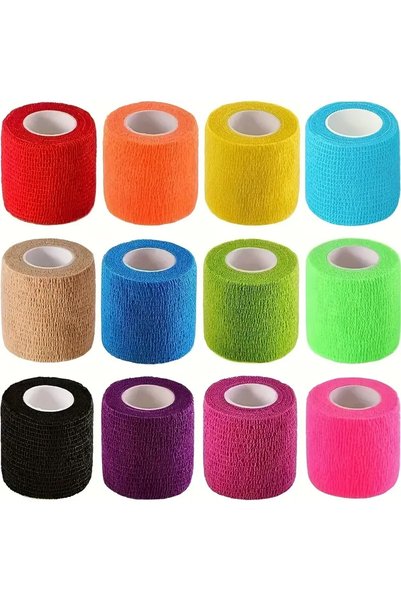 Choice1 12 Rolls 12/24Rolls Athletic Wrap Tape Self Adhesive Elastic Bandage ...