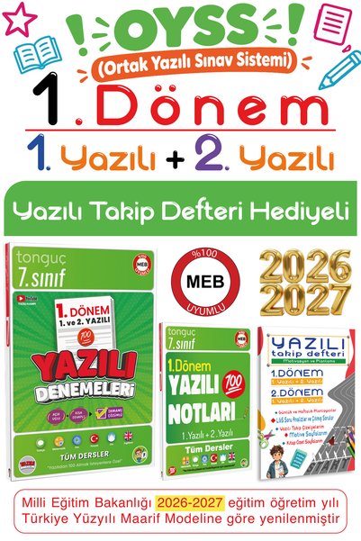 Tonguç Yayınları Tonguç 7. Sınıf 1. Dönem 1. ve 2. Yazılı Notları Tüm Dersler...