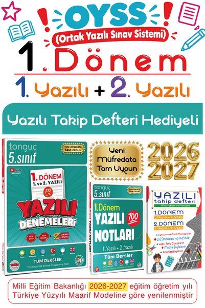 Tonguç Yayınları Tonguç 5. Sınıf 1. Dönem 1. ve 2. Yazılı Notları Tüm Dersler...