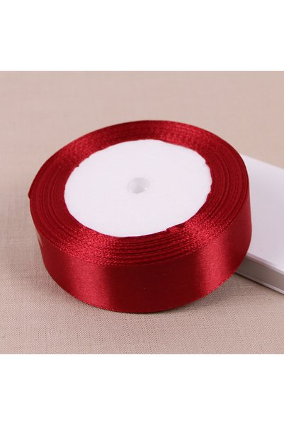 Choice Satin Ribbon 25mm Wine Red (25 yards/roll) Wine Red Single Face Satin ...