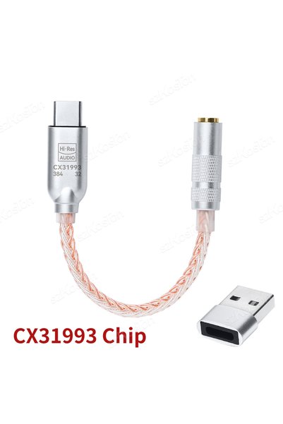 Choice1 محول صوت CX31993 USB Type C إلى 3.5 مم CX31993 شريحة 32b/384kHz DAC H...
