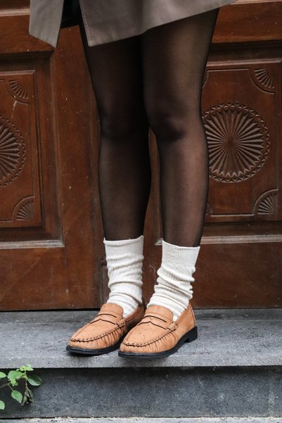Trendlov OLVENİA Taba Süet Kadın Günlük Rahat Loafer Ayakkabı - Kaymaz Taban Büzgülü Penny Moccasin