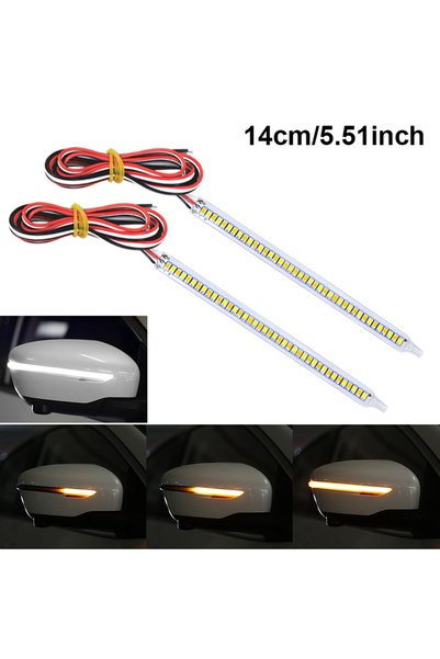 Choice 14cm 2pcs SEAMETAL 12V LED Car Rearview Mirror Indicator Lamp Auto Hea...