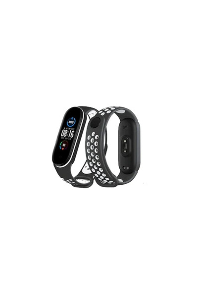 SS HOME CONCEPT سوار Xiaomi Mi Band 4 الرياضي المثقوب - أسود-أبيض