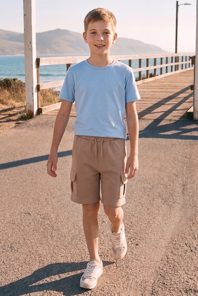 Fulla Moda Elastic Waist Cargo Pocket Boys' Shorts