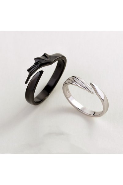 Choice resizable 1 Pair AJZ07-1 Korean Fashion Simple Couple Rings For Women ...