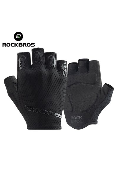 Choice قفازات ركوب الدراجات ROCKBROS M S360-B من ROCKBROS، قفازات نصف إصبع مق...