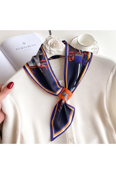 nurfemina Horse Patterned Double-Sided Women's Tie Scarf & Luxury Scarf with ...