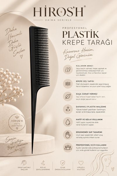 HİROS'H Plastik Krepe Tarağı Kolay Ayırma ve Kolay Krepe Uygulama Tarağı