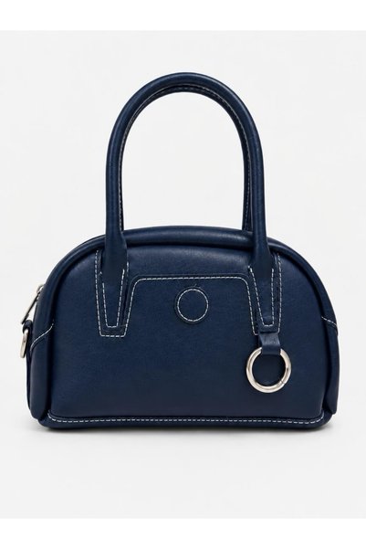 lalettobags Women's Navy Blue Alin Model Silver Ring Detailed Hand & Shoulder...