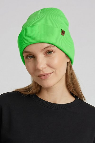 Sofist İstanbul Neon Green Unisex Basic Beanie Lp Collection Folded Neon Gree...