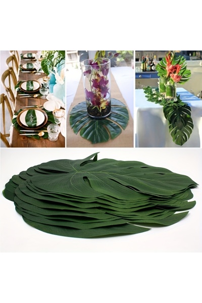 Choice 10pcs 10pcs Hawaii Artificial Palm Leaf Turtle Back Leaf Jungle Beach ...