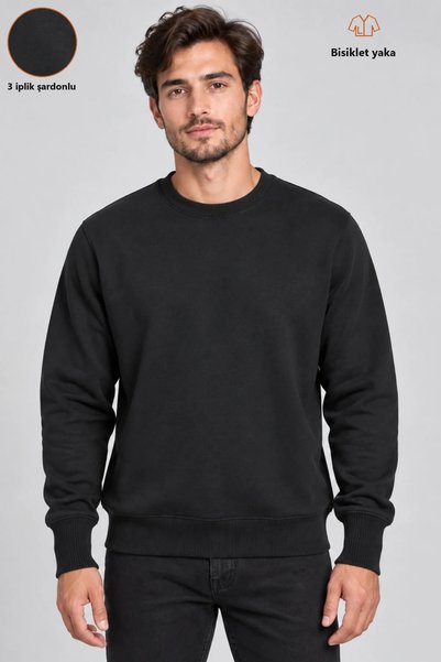 Freemen Hanorac negru pentru bărbați, model Basic Slim Fit