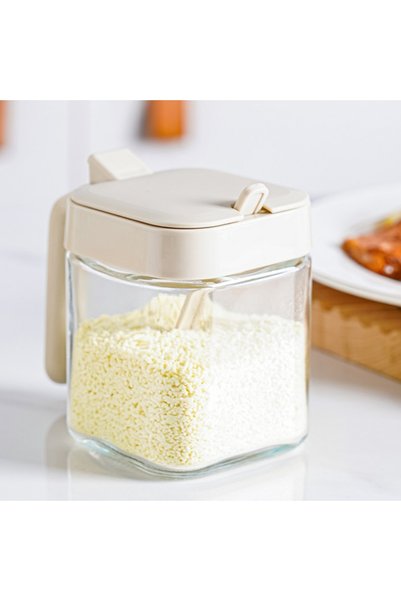 Choice 1pc 1pc Glass Seasoning Jar with Spoon Sugar Bowl Salt Shaker Pepper S...