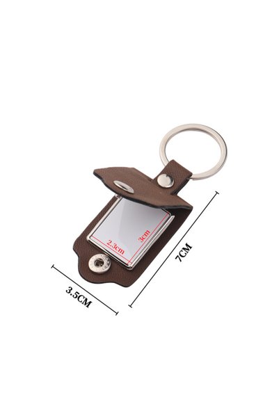 Choice Dark Brown Blank Heat Transfer Holster Photo Frame Pendant, Multi-func...