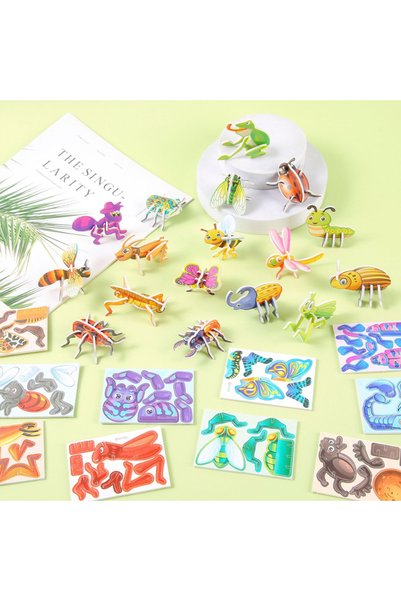 Choice B 30Pcs Random 30pcs/set 3D Cartoon Puzzles Educational Toys Insect, D...