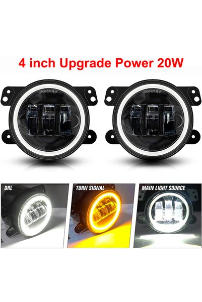 Choice 1pair 4 inch 2pcs 4 Inch LED Fog Lights Round Car Driving Light with W...