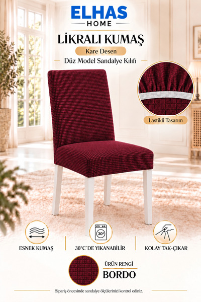 ELHAS Lycra Pcs Fabric Pitikare Patterned Chair Covers, Elastic, Stretchy Pcs...