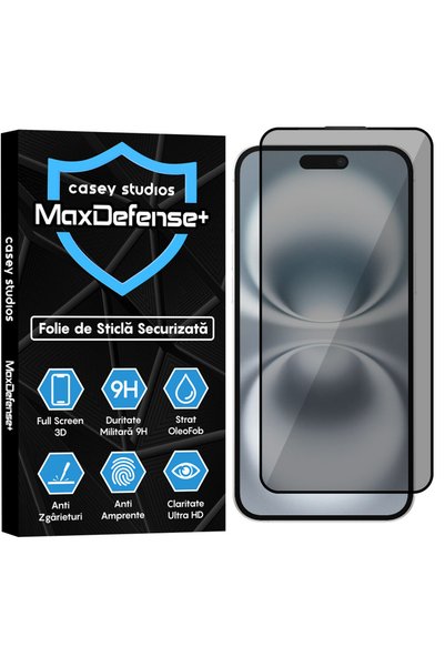 Casey Studios Folie de sticlă cu protecție a confidențialității pentru iPhone...