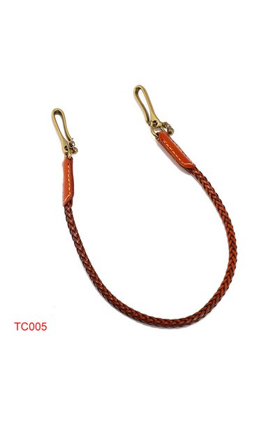 Choice1 Light Brown Classic Punk Style Genuine Leather Biker Keychain Jeans C...