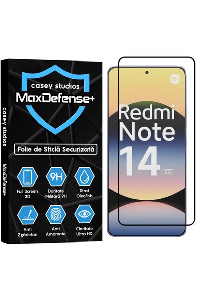 Casey Studios Folie de protecție Xiaomi Redmi Note 14 5G, Full Cover 3D, HD, ...