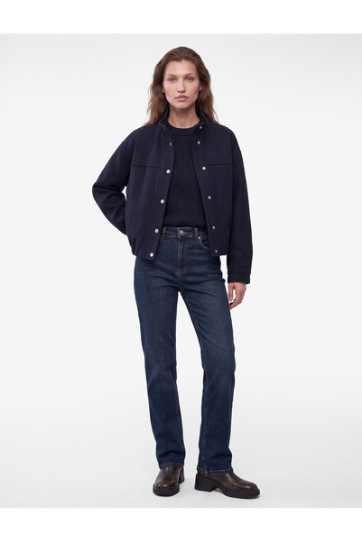 Koton Long Sleeve Double Pocket Stand Collar Cashmere Bomber Jacket