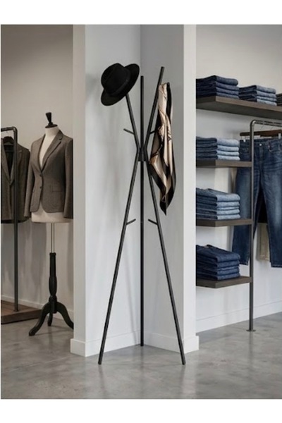 IN HOME STORE علاقة ملابس معدنية عصرية بتصميم ثلاثي القوائم