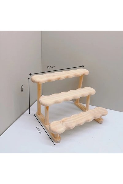 Choice Three-layer 3 Tier Display Pure Solid Wood Figure Display Rack Storage...