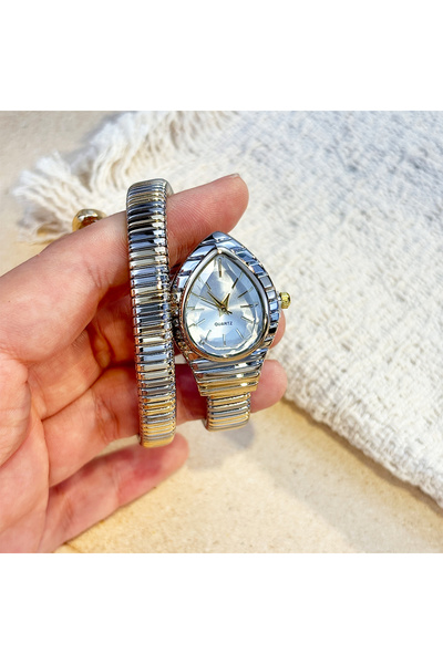 Choice3 interlaced gold Vintage Snake-Head Bracelet Watch with Fine Strap for...