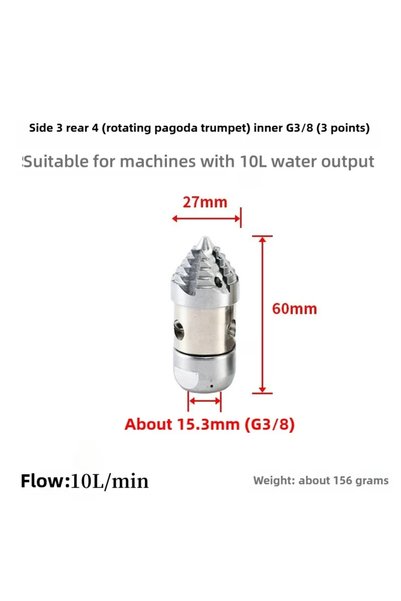 choice2 10L min High-Pressure Rotary Sewer Jetting Nozzle G3/8 Thread 5L/min ...