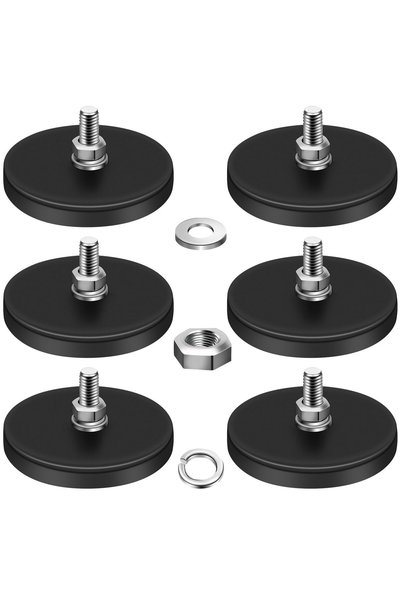 Choice STC43-6PCS C43 Neodymium Magnet Rubber Coated Mounting Magnets Black S...