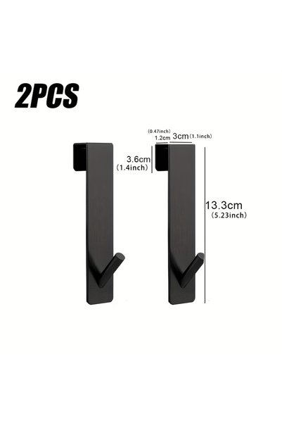 Choice 2pcs-Black-S 2pcs Bathrobe Hanger Shower Room Glass Over Door Hanging ...