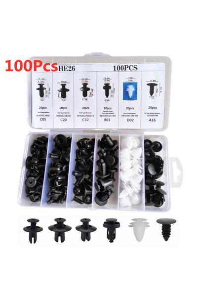 Choice Box-100pcs Auto Fastener Clip Car Fender Push Retainer Pin Rivet Bumpe...