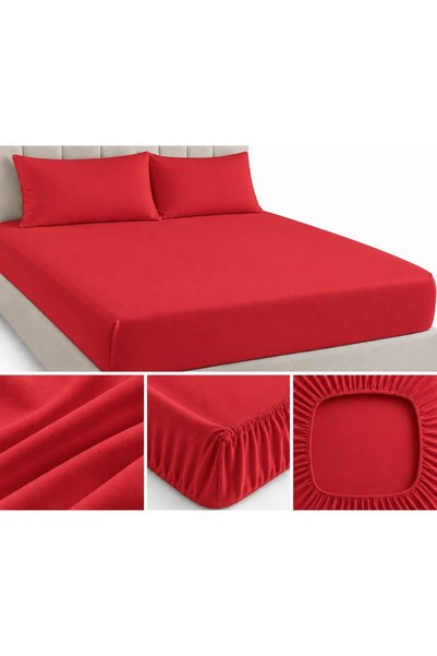 Ralex Set husă pat și față pernă tricot jerse bumbac 100%, pentru saltea de 9...
