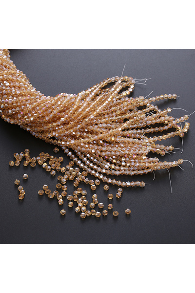 Choice5 4mm 900pcs Golden Champagne AB 3/4mm Glass Crystal Bicone Shaped Loos...