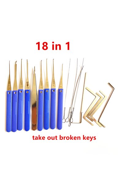 Choice 18 in 1 18 in 1 Locksmith Extractor Tools Kit Broken Key Remove Tool S...