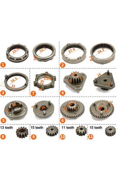 Choice Khaki 17pcs/set Brushless Lithium Electric Drill Self-Locking Gear Set...